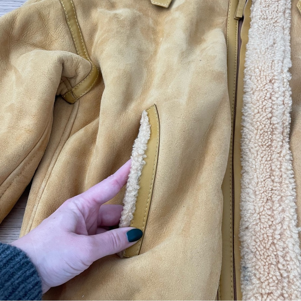 Arj The Pluto Reversible Shearling Jacket In Saff… - image 6